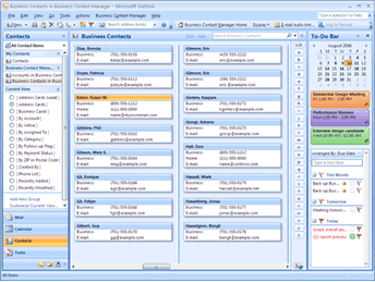 microsoft business contact manager screenshots