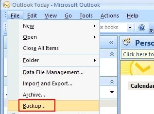 Personal Folder Backup for Microsoft Outlook