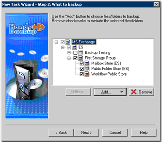 HandyBackups: MS Exchange Backup Software