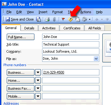 Map Outlook Contacts