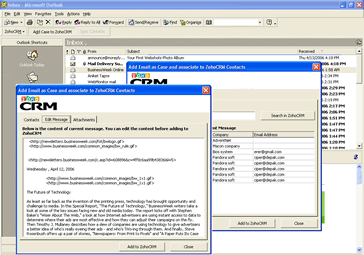 Key Features of Zoho CRM Outlook Plugin