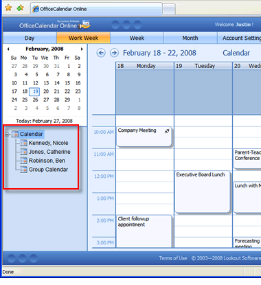 outlook web access with OfficeCalendar