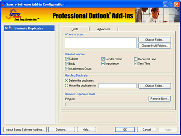Duplicate Email Eliminator Across Folders add-in for Outlook
