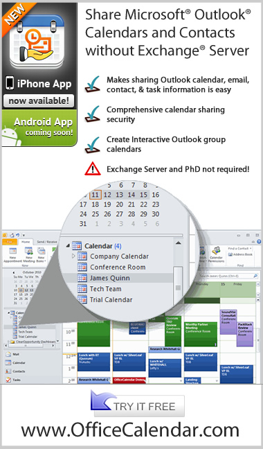 Outlook Calendar Sharing