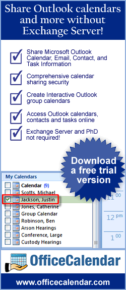 Share Outlook calendar and contacts